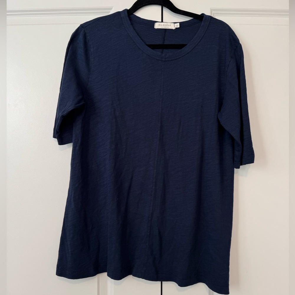 Mododoc 100% cotton Blue Short Sleeve T-Shirt Sz Large